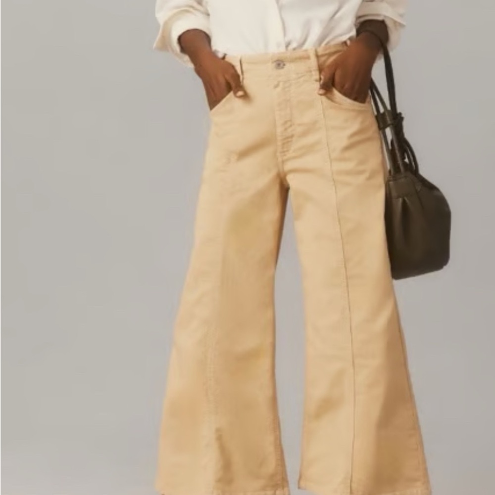 Anthropologie - Maeve -Wide-Leg Tan Jeans